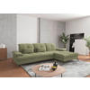 ECKSOFA Hellgrün Flachgewebe  - Schwarz/Hellgrün, KONVENTIONELL, Textil/Metall (279/185cm) - Sit & More