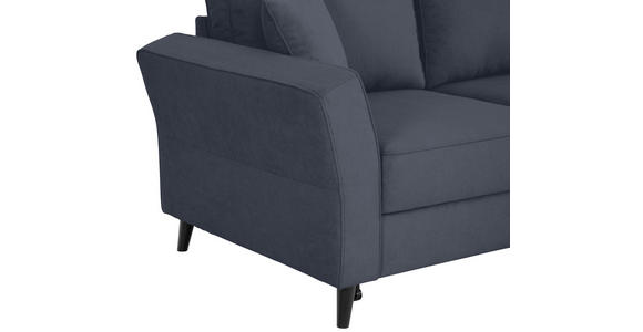 ECKSOFA in Velours Dunkelgrau  - Dunkelgrau/Schwarz, KONVENTIONELL, Holz/Textil (244/159cm) - Carryhome