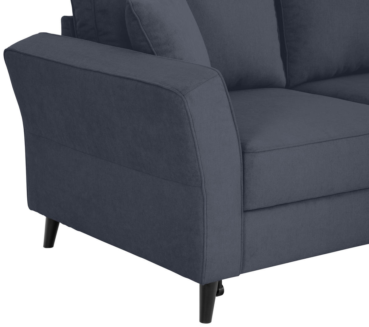 ECKSOFA in Velours Dunkelgrau  - Dunkelgrau/Schwarz, Konventionell, Holz/Textil (244/159cm) - Carryhome
