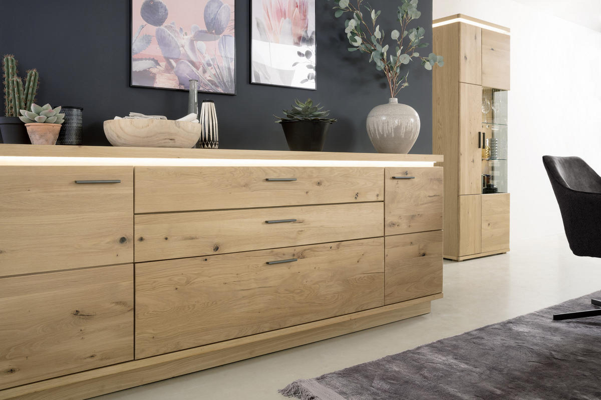 SIDEBOARD 180/84/44 cm  in Eichefarben  - Eichefarben/Grau, Modern, Holz/Holzwerkstoff (180/84/44cm) - Livetastic