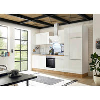 MODULKÖK 310/211/60 cm   i vit, ek Artisan, vit högglans  - vit/aluminiumfärg, Lifestyle, trämaterial/plast (310/211/60cm) - Respekta