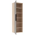 GARDEROBENSCHRANK Starlight-G  in 55/180/37 cm  - Eichefarben/Schwarz, Design, Holzwerkstoff/Metall (55/180/37cm) - Voleo