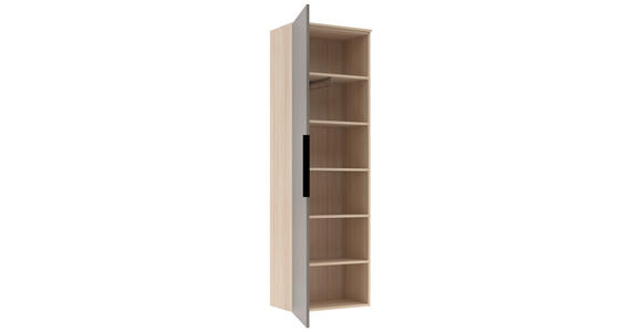 GARDEROBENSCHRANK Starlight-G  in 55/180/37 cm  - Eichefarben/Schwarz, Design, Holzwerkstoff/Metall (55/180/37cm) - Voleo