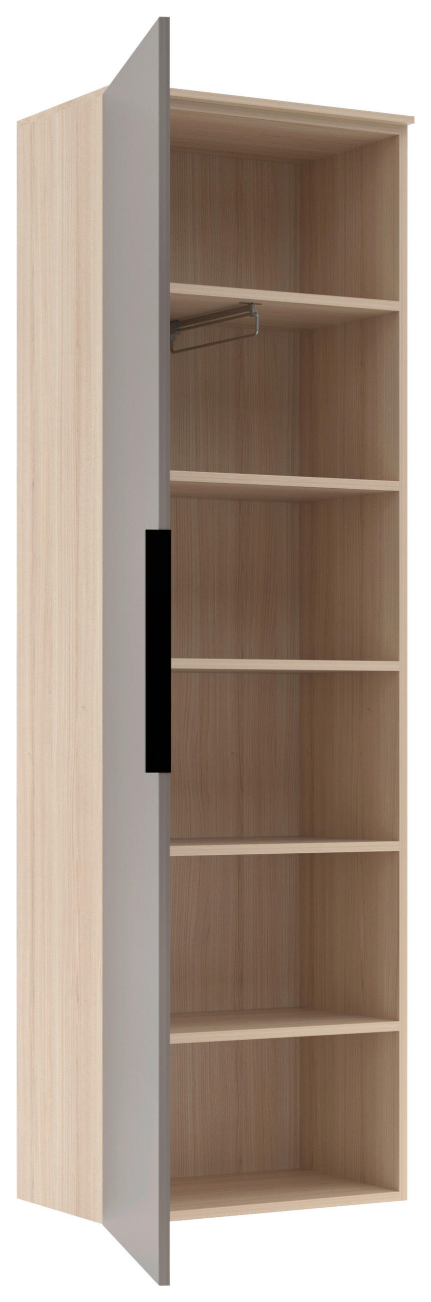 SKŘÍŇ NA ODĚV, barvy dubu, 55/180/37 cm - černá/barvy dubu, Design, kov/kompozitní dřevo (55/180/37cm) - Voleo