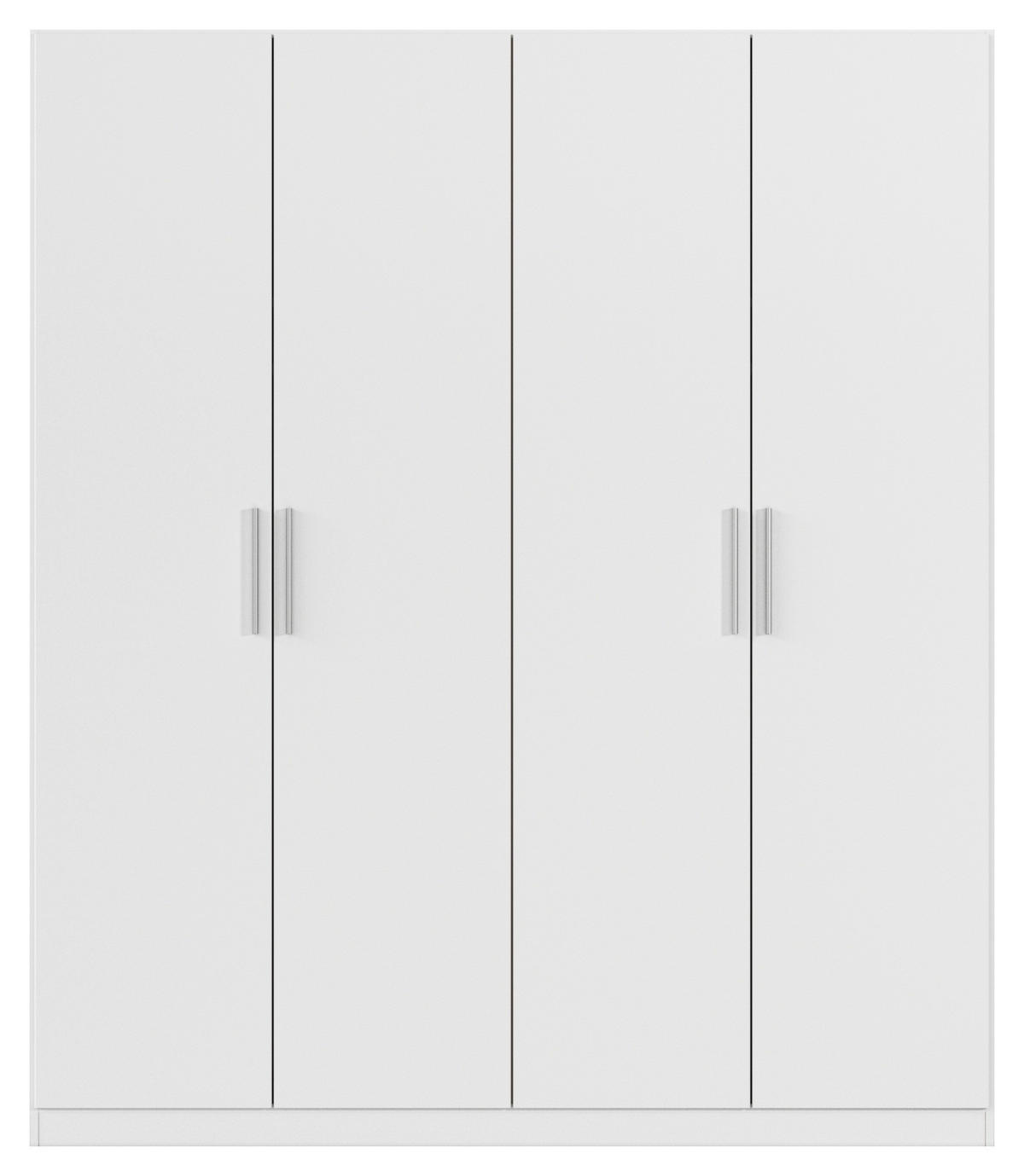 DREHTÜRENSCHRANK 181/210/54 cm,  in Weiß, 4-türig  - Alufarben/Weiß, KONVENTIONELL, Holzwerkstoff/Kunststoff (181/210/54cm) - home24