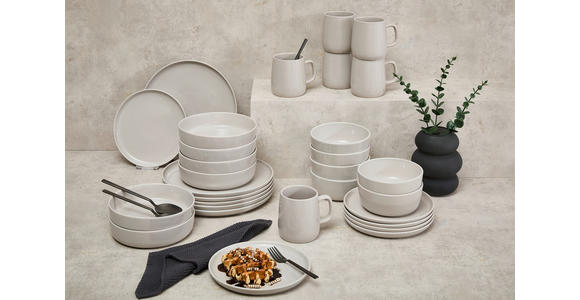 KOMBISERVICE Colori grigio 24-teilig  - Grau, Trend, Keramik - Novel