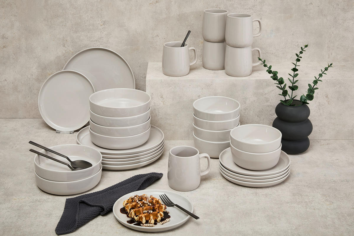 KOMBISERVICE Grau Colori grigio 24-teilig 6 Personen  - Grau, Trend, Keramik - Novel