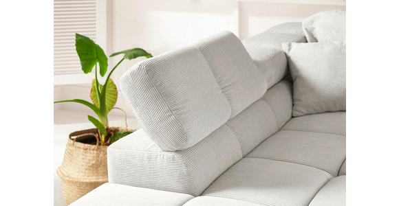 ECKSOFA Weiß Feincord - Schwarz/Weiß, Design, Kunststoff/Textil (215/319cm) - Hom`in