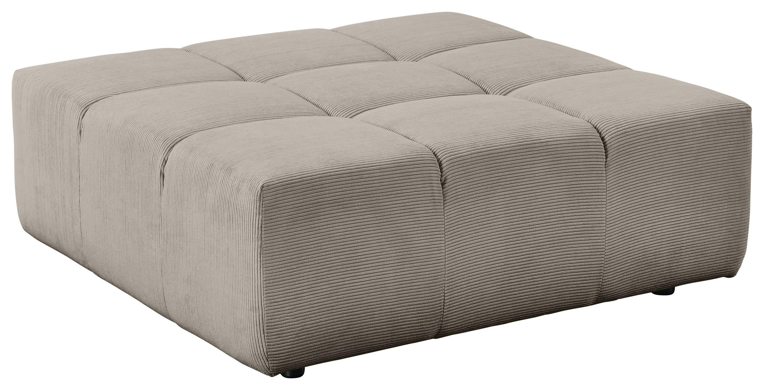 HOCKER in Textil Sandfarben  - Sandfarben/Schwarz, Design, Kunststoff/Textil (107/39/107cm) - Hom`in