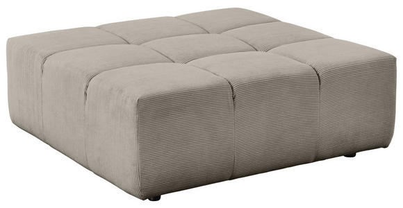 HOCKER Feincord Sandfarben  - Sandfarben/Schwarz, Design, Kunststoff/Textil (107/39/107cm) - Hom`in