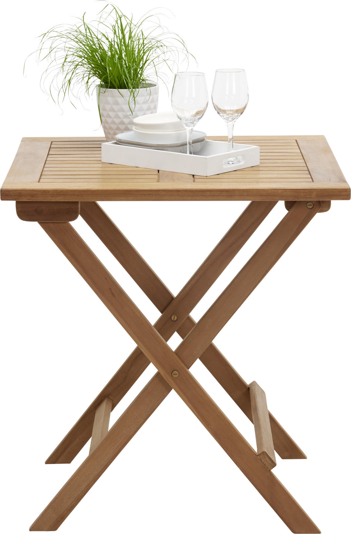 MASĂ PLIANTĂ PENTRU GRĂDINĂ 70/70/75 cm   - culoare lemn tec, Romantik / Landhaus, lemn (70/70/75cm) - Ambia Garden