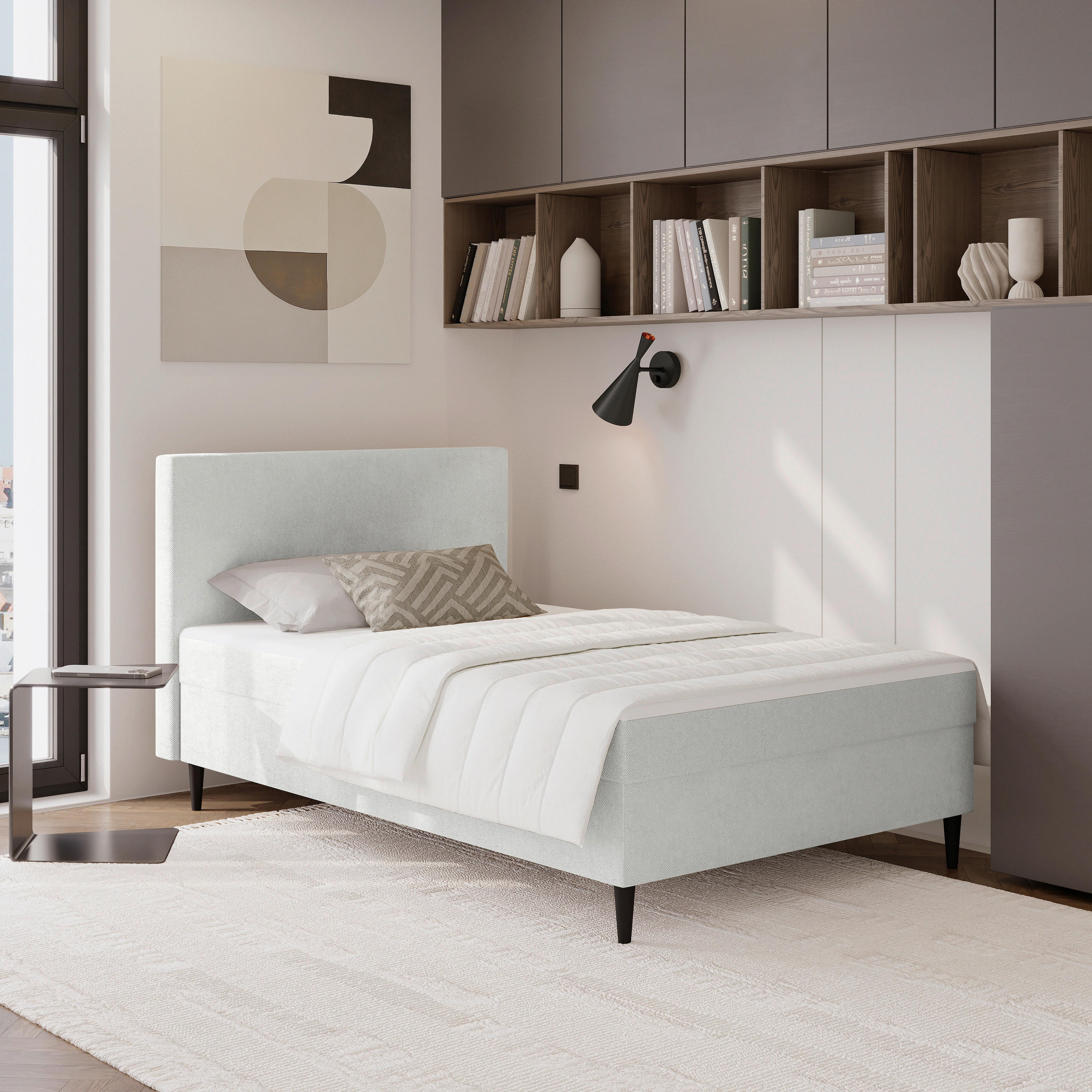 AMERICKÁ POSTEĽ, 120/200 cm, sivá - sivá, Konventionell, textil (120/200cm) - P & B
