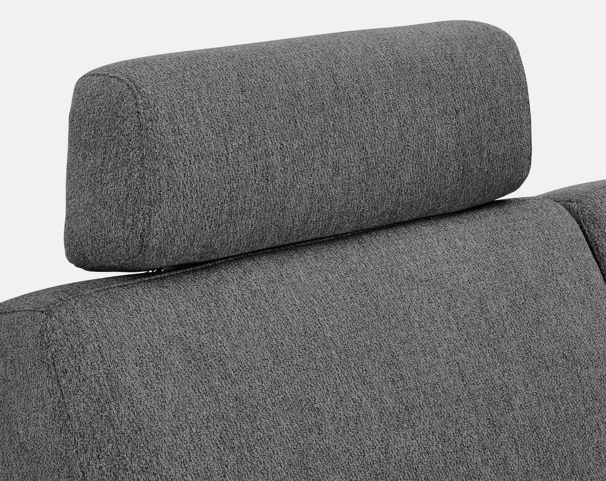 WOHNLANDSCHAFT  in Webstoff Grau  - Schwarz/Grau, KONVENTIONELL, Kunststoff/Textil (224/165cm) - Xora