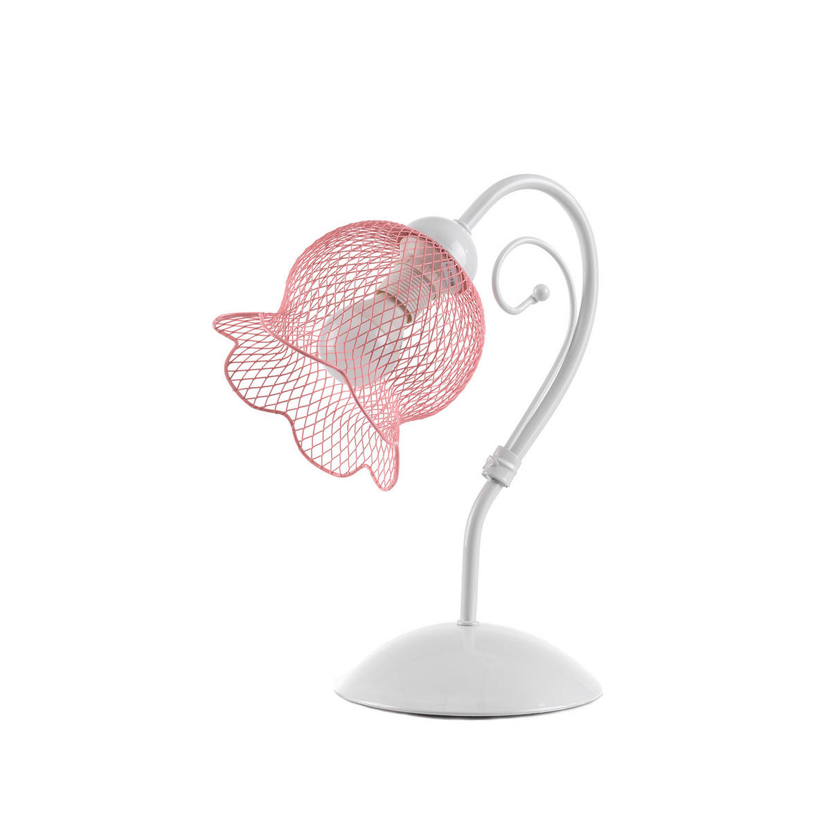 DETSKÁ STOLNÁ LAMPA, 25/30 cm  - pink/biela, Konventionell, kov (25/30cm)