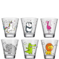 KINDER-GLÄSERSET Bambini  6-teilig  - Transparent/Multicolor, KONVENTIONELL (8,5/9/8,5cm) - Leonardo