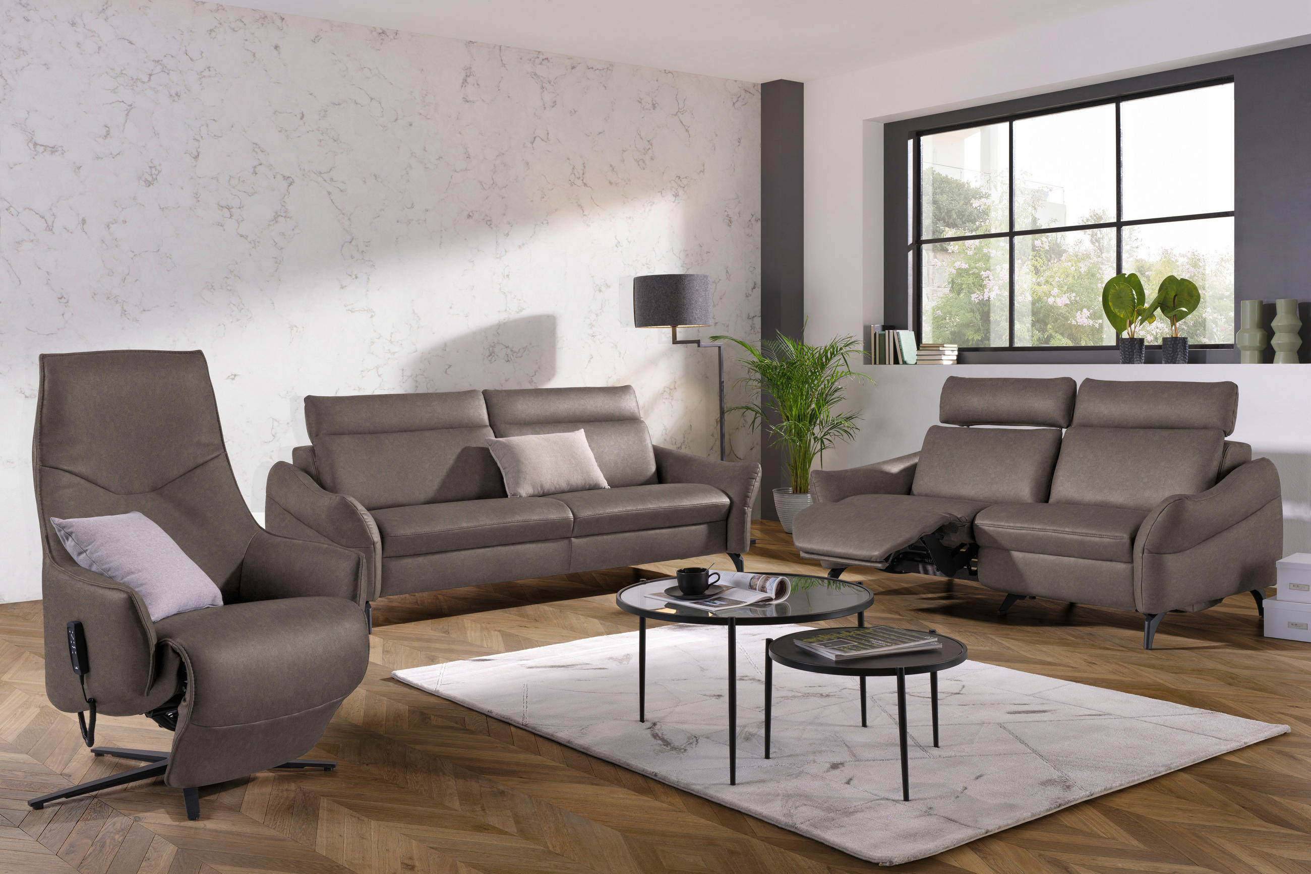 RELAXSESSEL in Leder Grau  - Anthrazit/Grau, Design, Leder/Metall (70/85/112cm) - Himolla Komfortklass