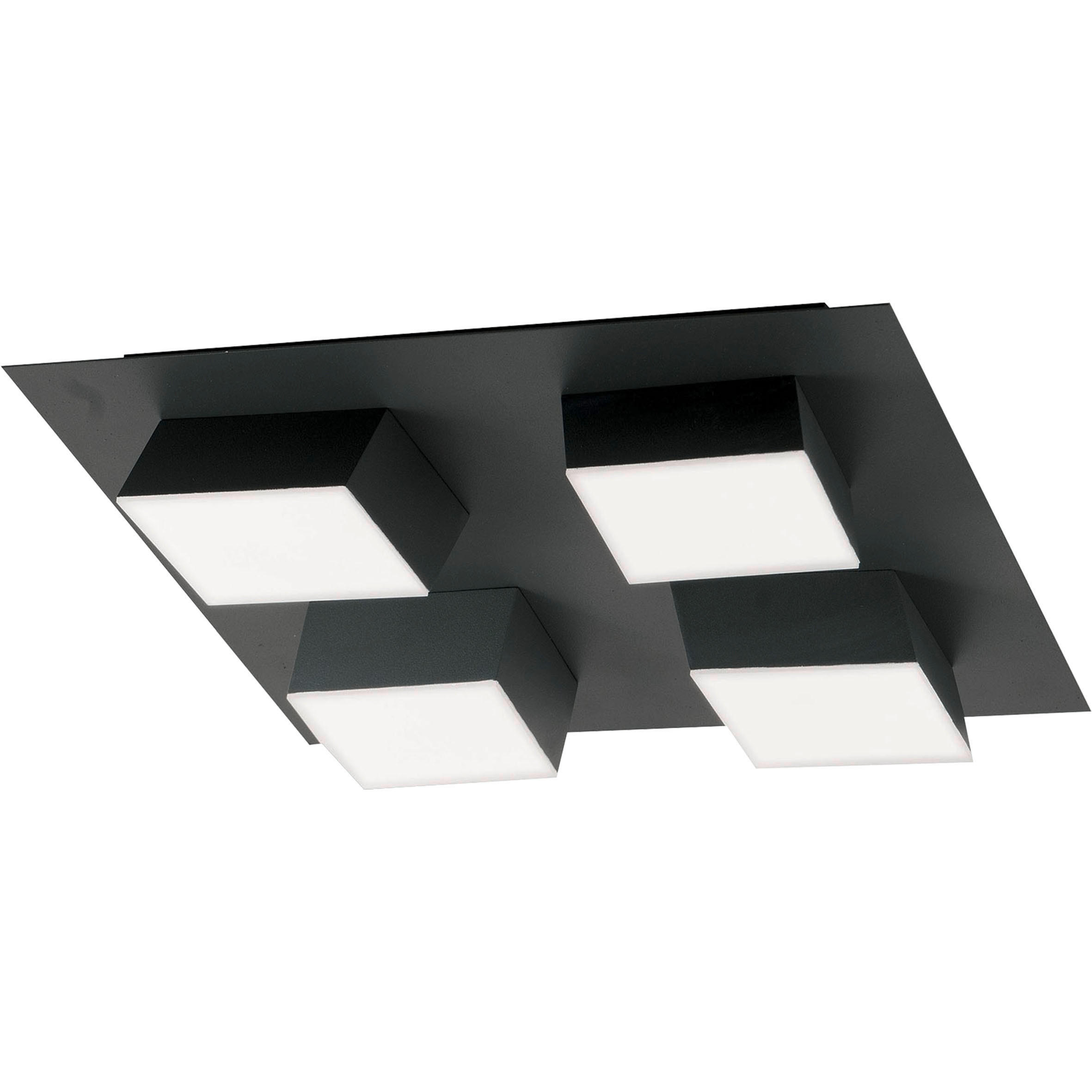 LED-WANDLEUCHTE Lucas 35/35/8 cm   - Anthrazit, Design, Kunststoff/Metall (35/35/8cm) - Fabas Luce