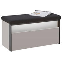 HALLBÄNK 91,5/48,5/40 cm  - beige/svart, Klassisk, trämaterial/textil (91,5/48,5/40cm) - Voleo