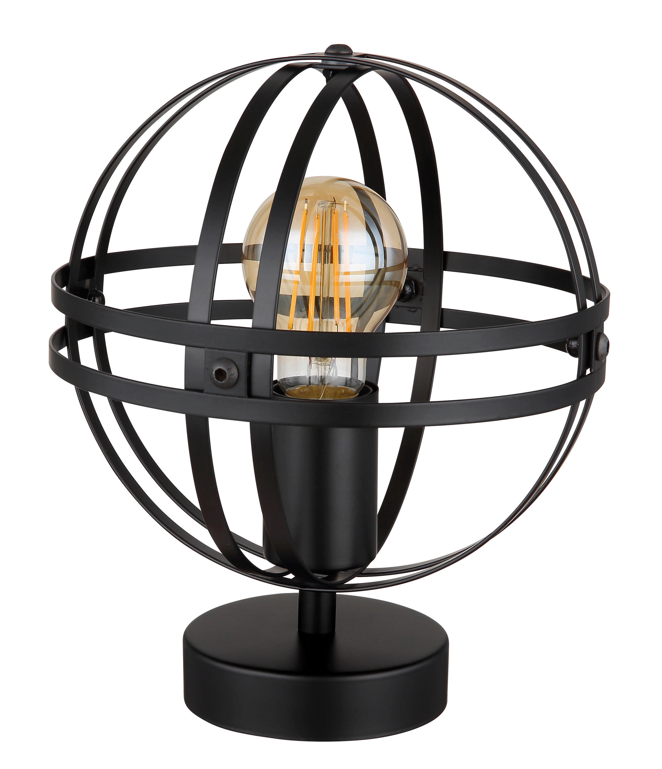 TISCHLEUCHTE 20/24,5 cm   - Schwarz, Design, Kunststoff/Metall (20/24,5cm) - Globo