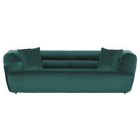 BIG SOFFA i sammet mörkgrön  - svart/mörkgrön, Klassisk, textil/plast (240/73/100cm) - Carryhome