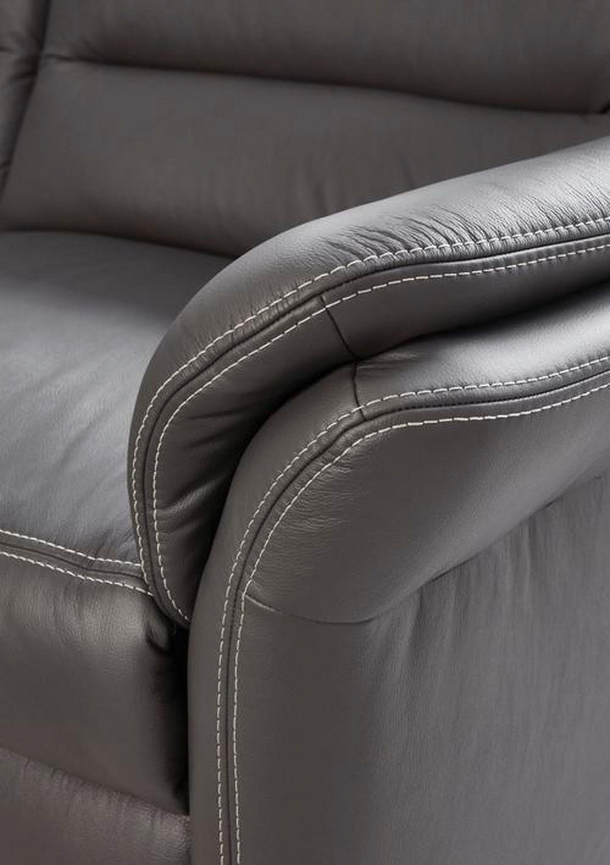 HÖRNSOFFA i äkta läder grå  - beige/ljusgrå, Design, metall/läder (249/288cm) - Beldomo Premium