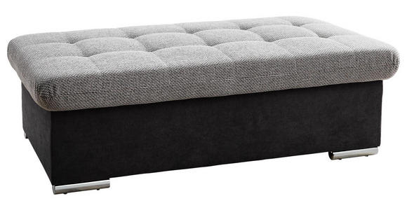 HOCKER Hellgrau, Dunkelgrau - Dunkelgrau/Silberfarben, Design, Textil/Metall (138/45/74cm) - Cantus