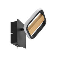 LED-STRAHLER Miriam 14/13,5/9,5 cm   - Eschefarben/Schwarz, Design, Holz/Kunststoff (14/13,5/9,5cm) - Novel