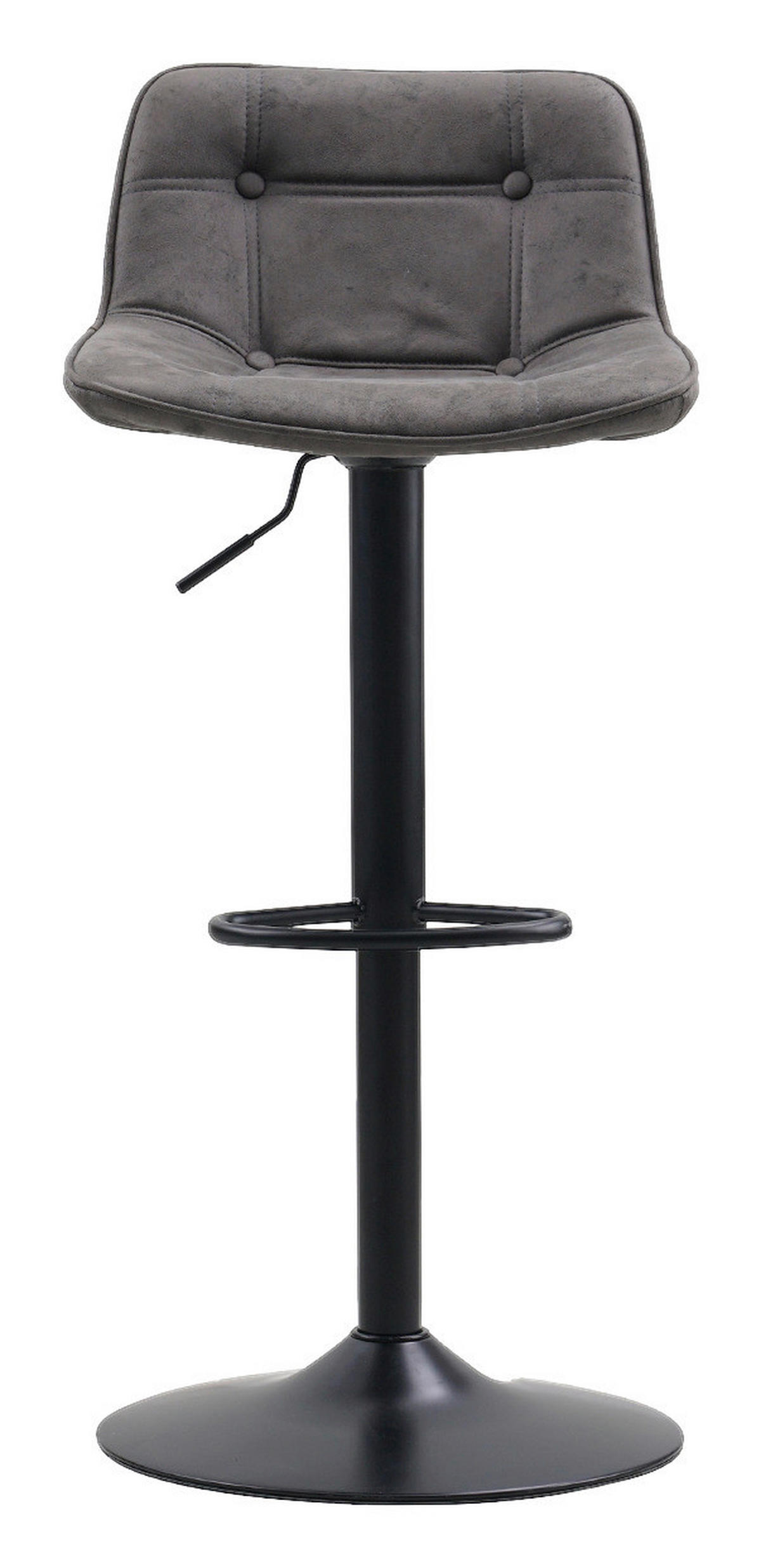 BARHOCKER-SET Mikrofaser Anthrazit gastro- und objekttauglich  - Anthrazit/Schwarz, LIFESTYLE, Textil/Metall (49/87/43cm) - MID.YOU