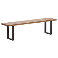 SITZBANK 180/45/40 cm  in Anthrazit, Eichefarben  - Eichefarben/Anthrazit, ROMANTIK / LANDHAUS, Holz/Metall (180/45/40cm) - Waldwelt