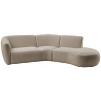 ECKSOFA Taupe Mikrofaser  - Taupe/Schwarz, MODERN, Kunststoff/Textil (276/182cm) - Livetastic
