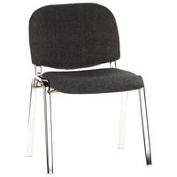 BESUCHERSTUHL  in Flachgewebe Anthrazit, Chromfarben  - Chromfarben/Anthrazit, Basics, Textil/Metall (58/84/41cm) - MID.YOU