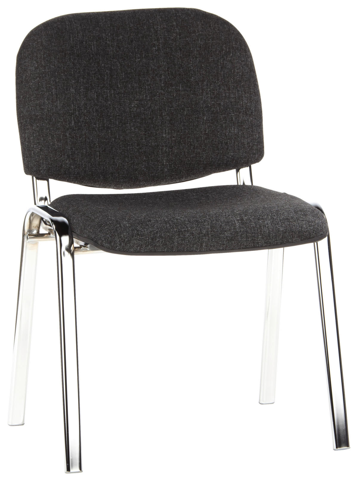 BESUCHERSTUHL  in Flachgewebe Anthrazit, Chromfarben  - Chromfarben/Anthrazit, Basics, Textil/Metall (58/84/41cm) - MID.YOU