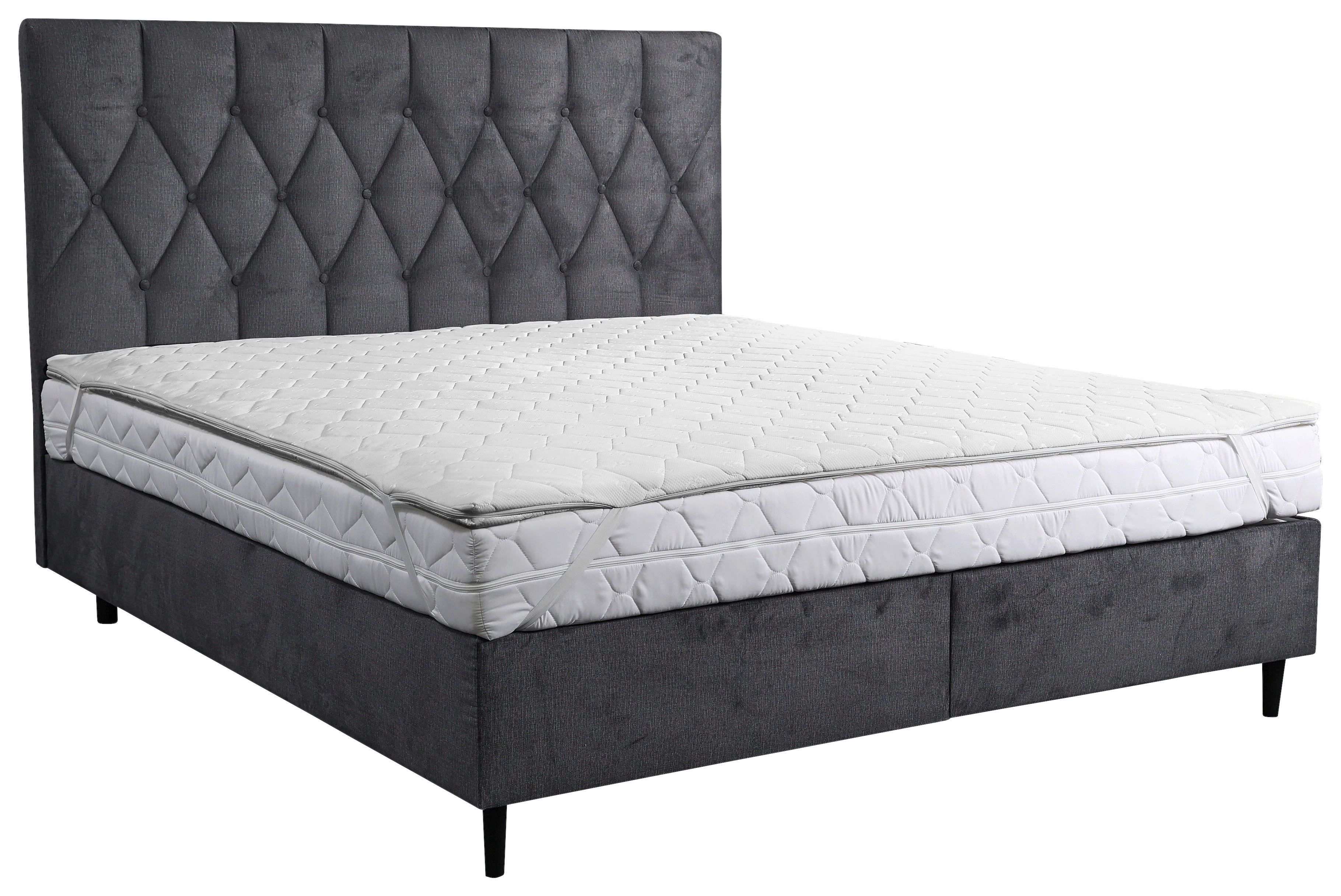 BOXBETT 180/200 cm  in Anthrazit  - Anthrazit/Schwarz, KONVENTIONELL, Holz/Holzwerkstoff (180/200cm) - home24