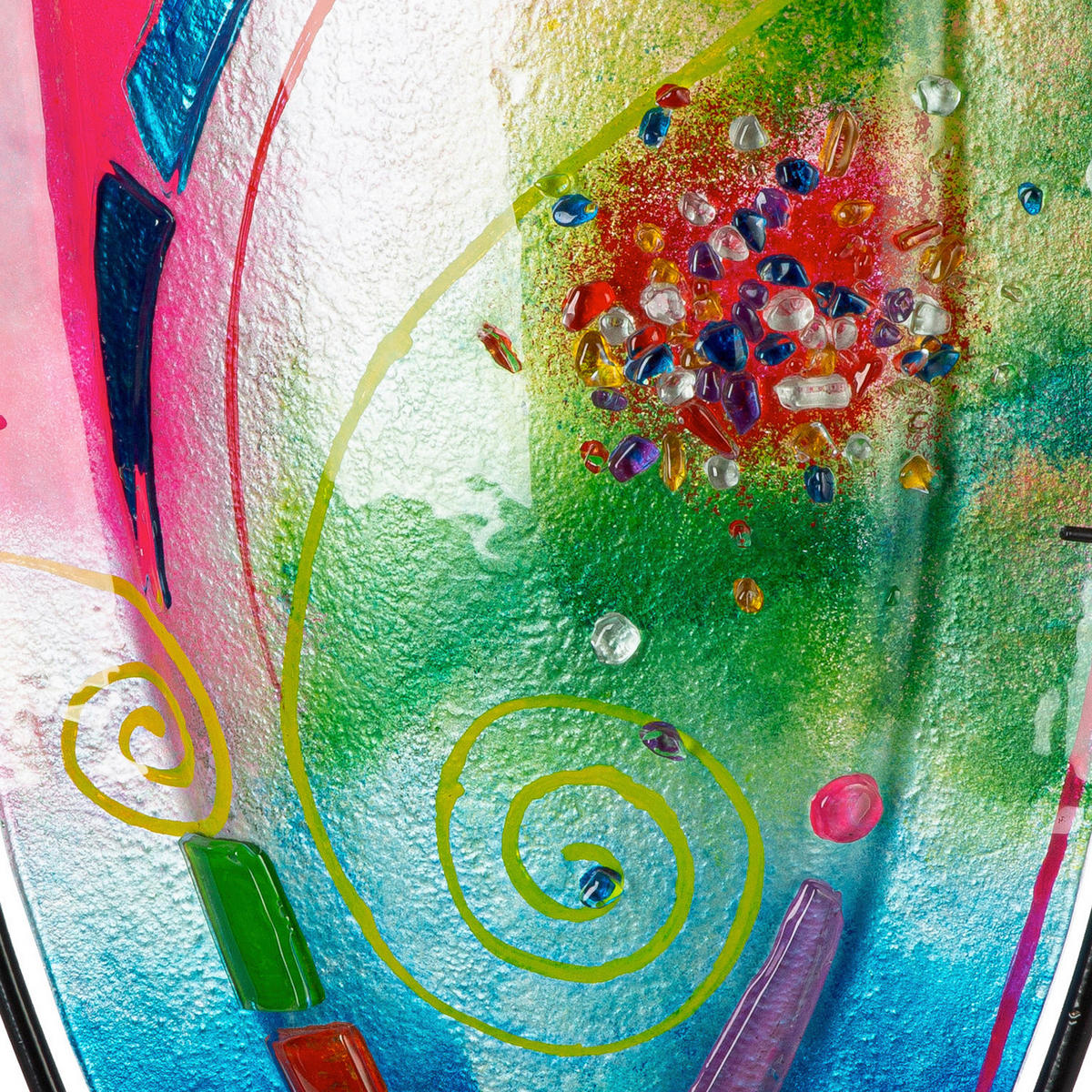 DEKOVASE  - Multicolor, LIFESTYLE, Glas/Metall (30/49/10,5cm)