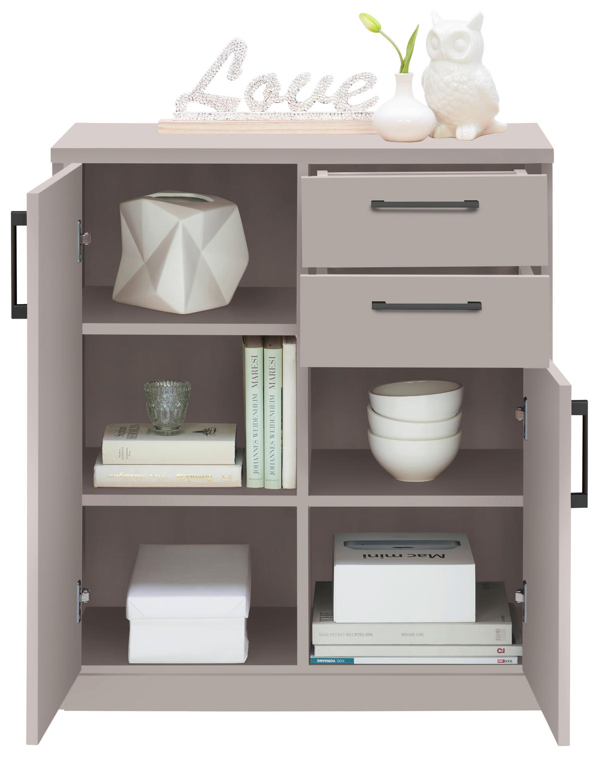 KOMMODE  in 72/84/36 cm  - Kaschmir/Schwarz, Basics, Holzwerkstoff/Kunststoff (72/84/36cm) - Xora