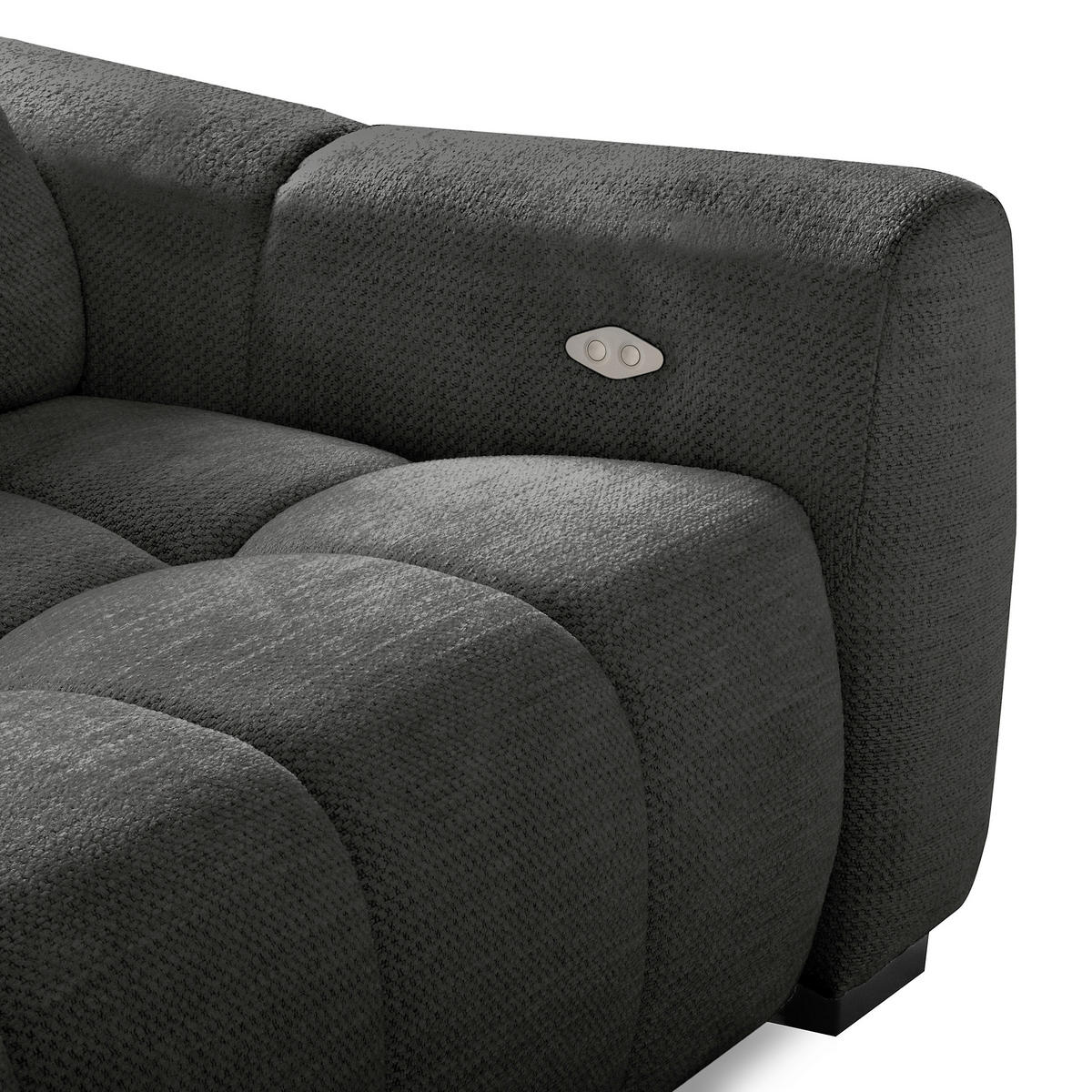 ECKSOFA  Webstoff Schwarz  - Schwarz, Design, Kunststoff/Textil (177/274cm) - Livetastic