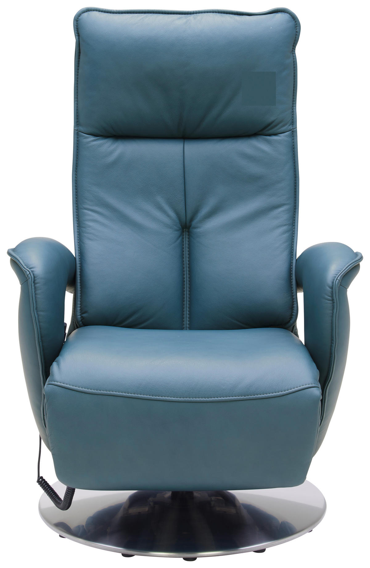 RELAXAČNÍ KŘESLO, kůže, modrá - modrá/barvy chromu, Design, kov/kůže (77/110/87cm) - Valdera