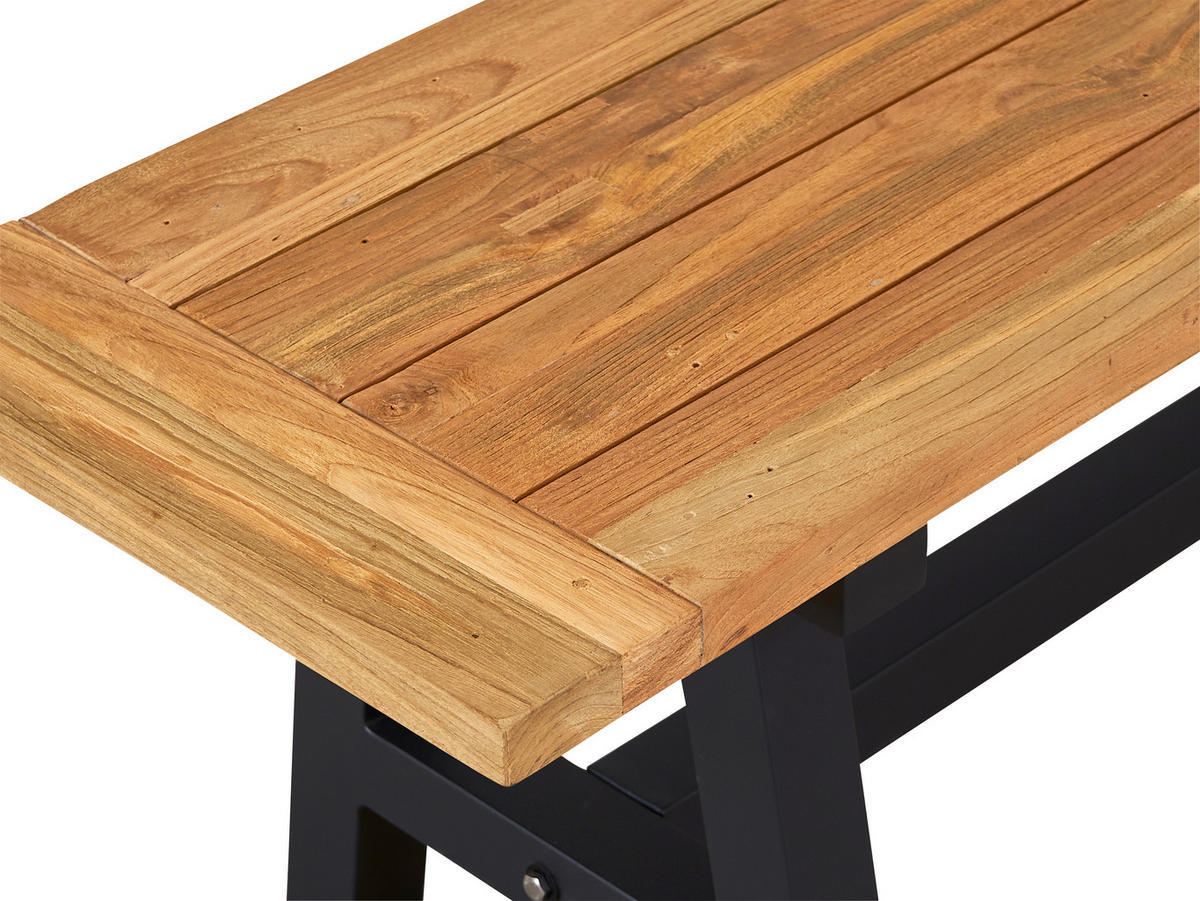 GARTENBANK 240/40/46 cm Teakholz  Aluminium  - Anthrazit/Teakfarben, Design, Holz/Metall (240/40/46cm) - Amatio