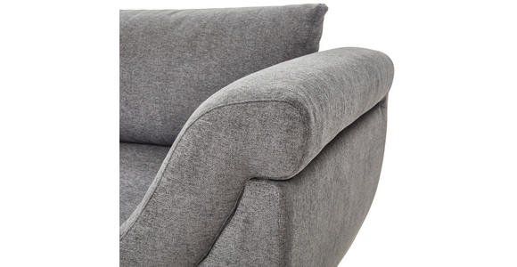 ECKSOFA Grau Flachgewebe  - Silberfarben/Grau, Design, Textil/Metall (174/306cm) - Carryhome