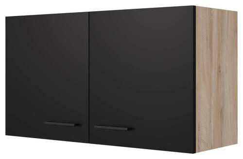 KÜCHENOBERSCHRANK 100/54,8/32 cm  in Schwarz, Eichefarben  - Eichefarben/Schwarz, KONVENTIONELL, Holzwerkstoff/Metall (100/54,8/32cm) - FlexWell