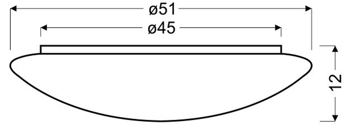 LED-TAKLAMPA 51/51/12 cm  - vit, Basics, metall (51/51/12cm)