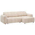 ECKSOFA inkl. Funktionen Beige Chenille  - Beige/Schwarz, Design, Holz/Kunststoff (264/160cm) - Xora