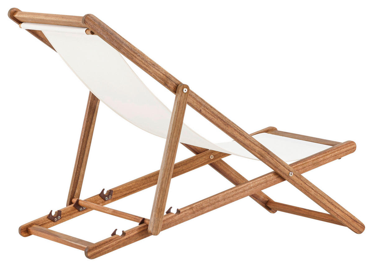 STRANDFÅTÖLJ   57/80/105 cm  - beige/naturfärgad, Klassisk, trä/textil (57/80/105cm) - Gardenson
