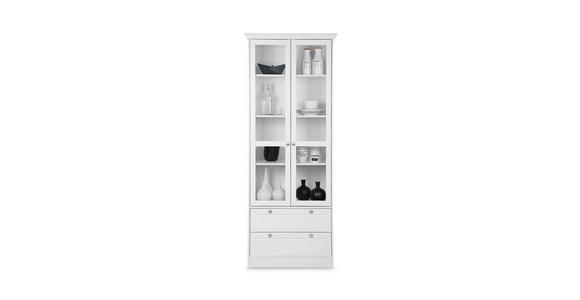 VITRINE in Weiß  - Schwarz/Weiß, Basics, Holzwerkstoff/Metall (80/200/45cm) - Carryhome