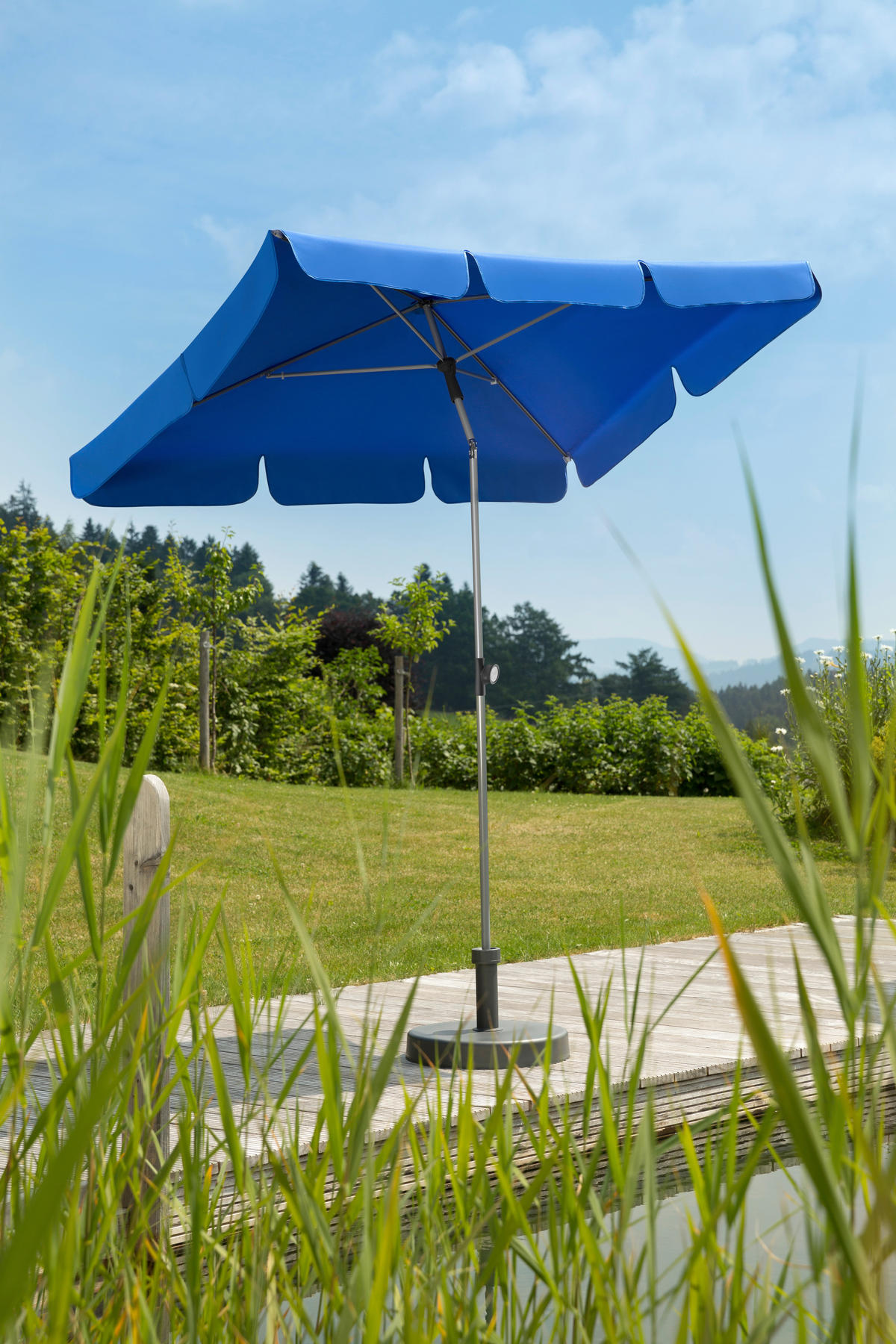 SONNENSCHIRM 180 cm Royalblau  - Royalblau/Silberfarben, Basics, Textil/Metall (120/240/180cm) - Schneider