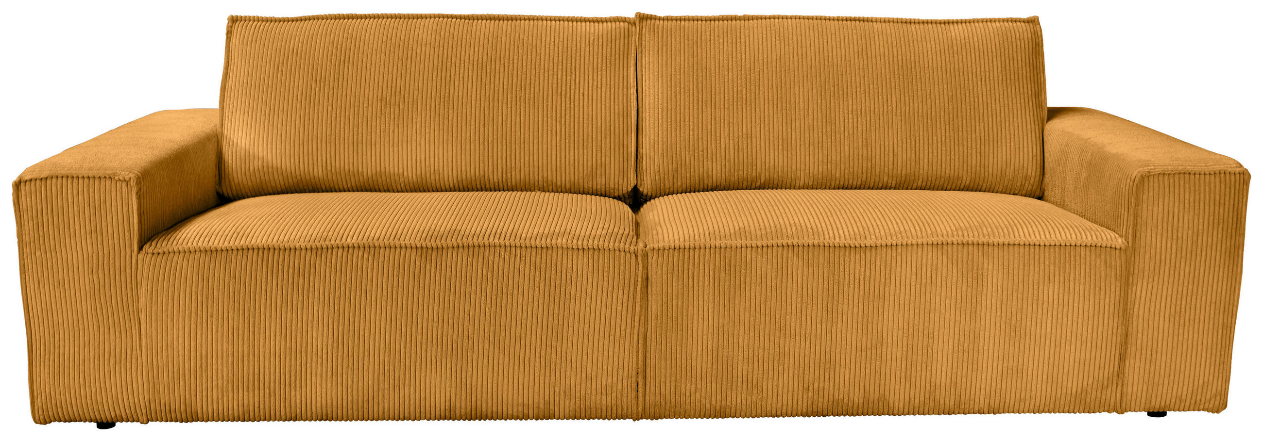 3-SITZER-SOFA Cord Currygelb  - Currygelb/Schwarz, KONVENTIONELL, Kunststoff/Textil (248/76/95cm) - Carryhome