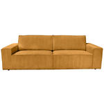 3-SITZER-SOFA Cord Currygelb  - Currygelb/Schwarz, KONVENTIONELL, Kunststoff/Textil (248/76/95cm) - Carryhome