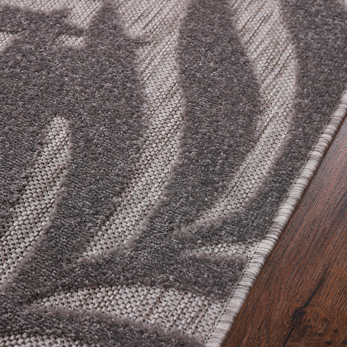 OUTDOORTEPPICH 120/170 cm Floral Grau  - Grau, LIFESTYLE, Kunststoff/Textil (120/170cm) - Novel