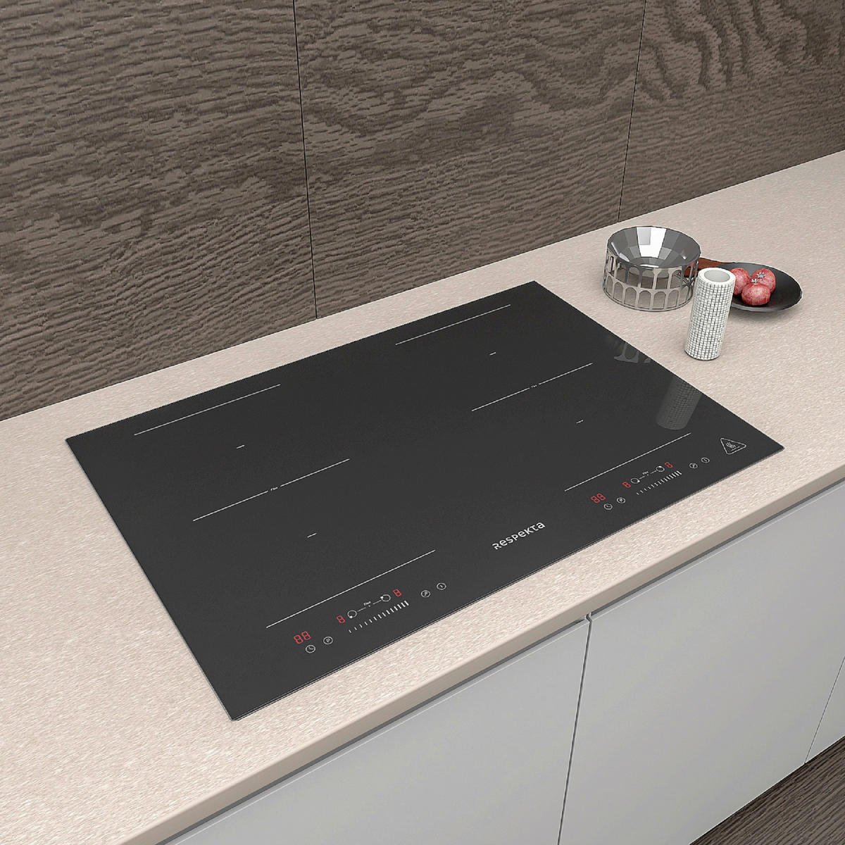 INDUKTIONSKOCHFELD KM8800IF-28  - Schwarz, Trend, Glas/Metall (77/6cm) - Respekta