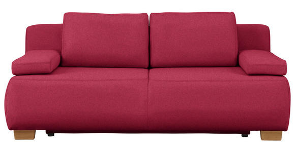 BOXSPRINGSOFA  in Webstoff Rot  - Rot/Naturfarben, Design, Holz/Textil (205/93/108cm) - Venda